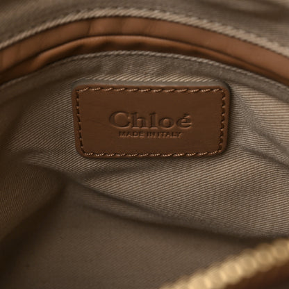 Chloe Smooth Calfskin Medium Marcie Metal Bar Trim Satchel Beige 6 of 8