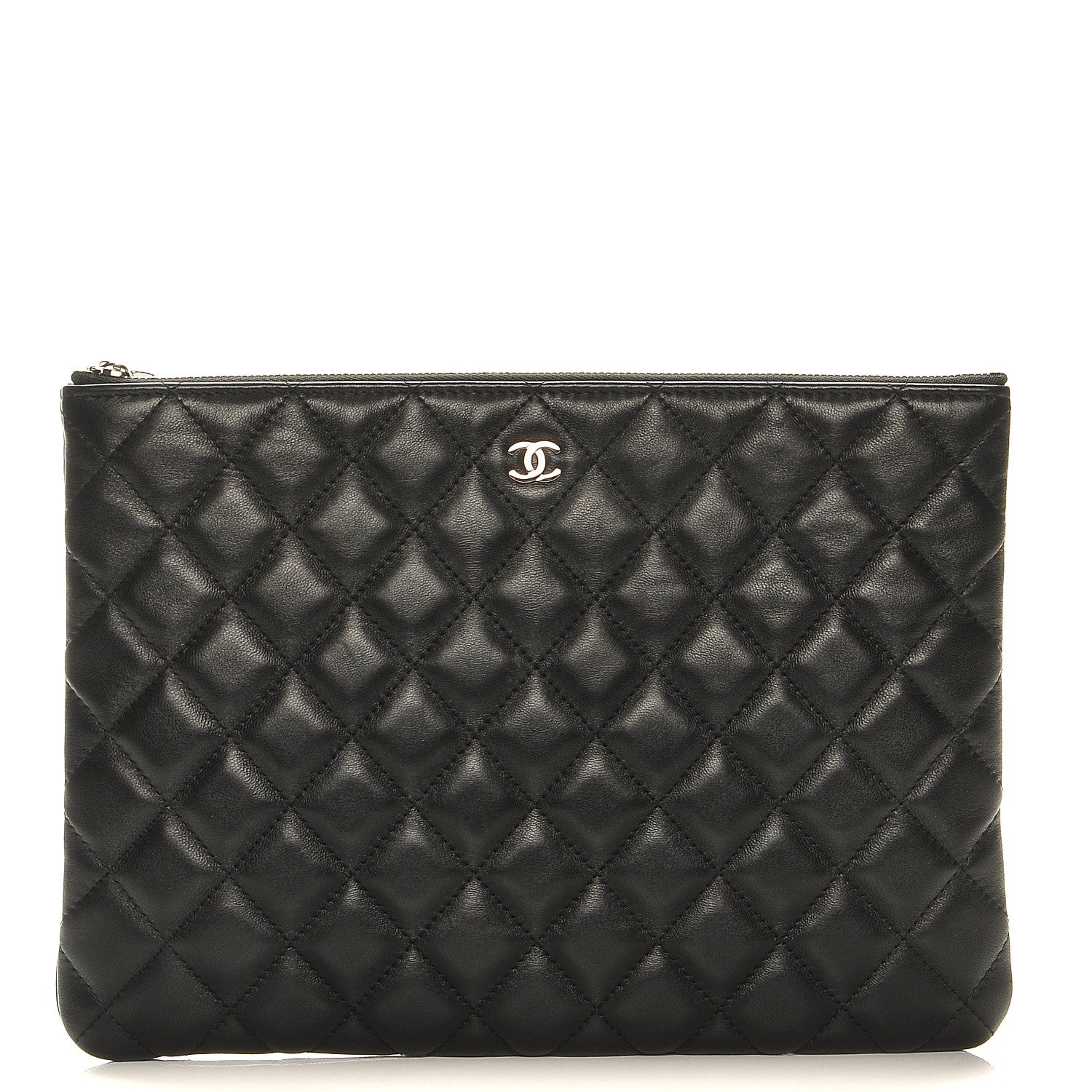 Chanel Lambskin Quilted Medium Cosmetic Case Black 1 of 8