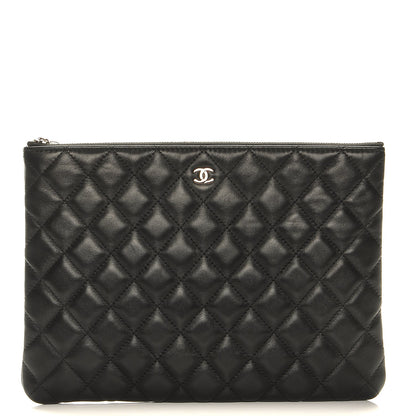 Chanel Lambskin Quilted Medium Cosmetic Case Black 1 of 8