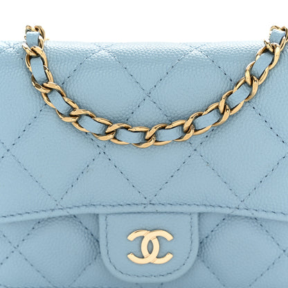 Chanel Caviar Quilted Mini Chain Bag Blue 9 of 11