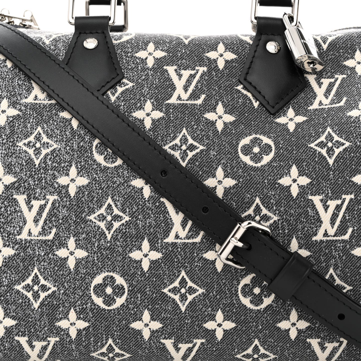 Denim Monogram Jacquard Speedy Bandouliere 25 Black