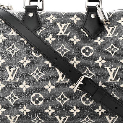 Louis Vuitton Denim Monogram Jacquard Speedy Bandouliere 25 Black 7 of 9