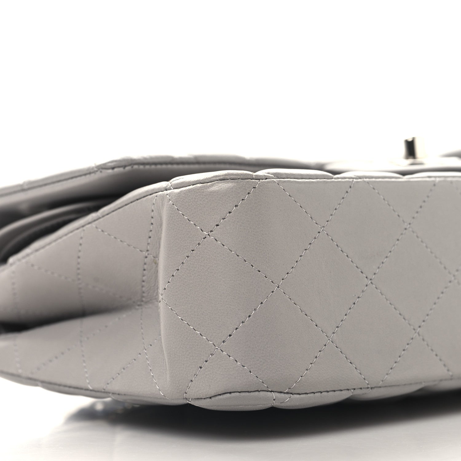 Chanel Lambskin Quilted Medium Double Flap Grey 9 of 12