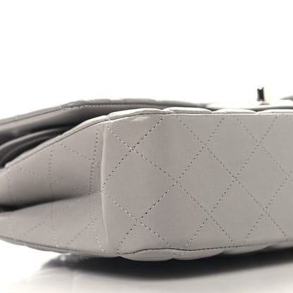 Chanel Lambskin Quilted Medium Double Flap Grey 9 of 12