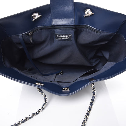 Chanel Caviar Chevron Quilted Timeless Tote Navy 5 of 9