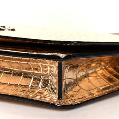 Jimmy Choo Metallic Calfskin Crocodile Embossed Palace Crossbody Light Gold 8 of 8