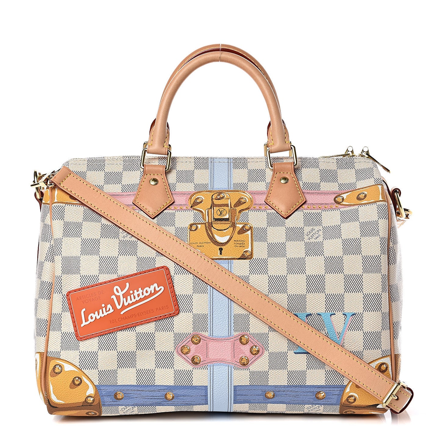 Damier Azur Summer Trunks Speedy Bandouliere 30