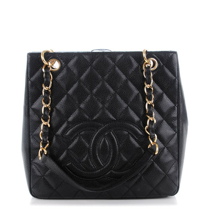 Chanel Caviar Quilted Petit Shopping Tote PST Black 1 of 7