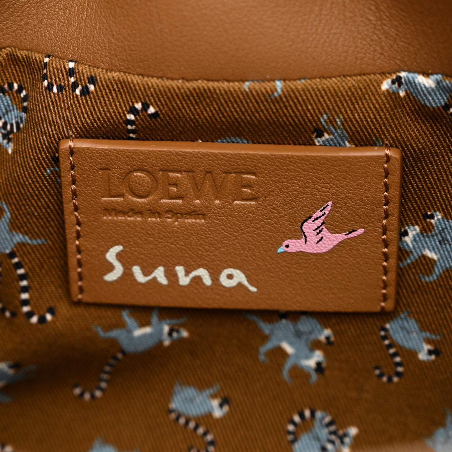 X SUNA FUJITA Nappa Flamenco Knot Clutch Brown
