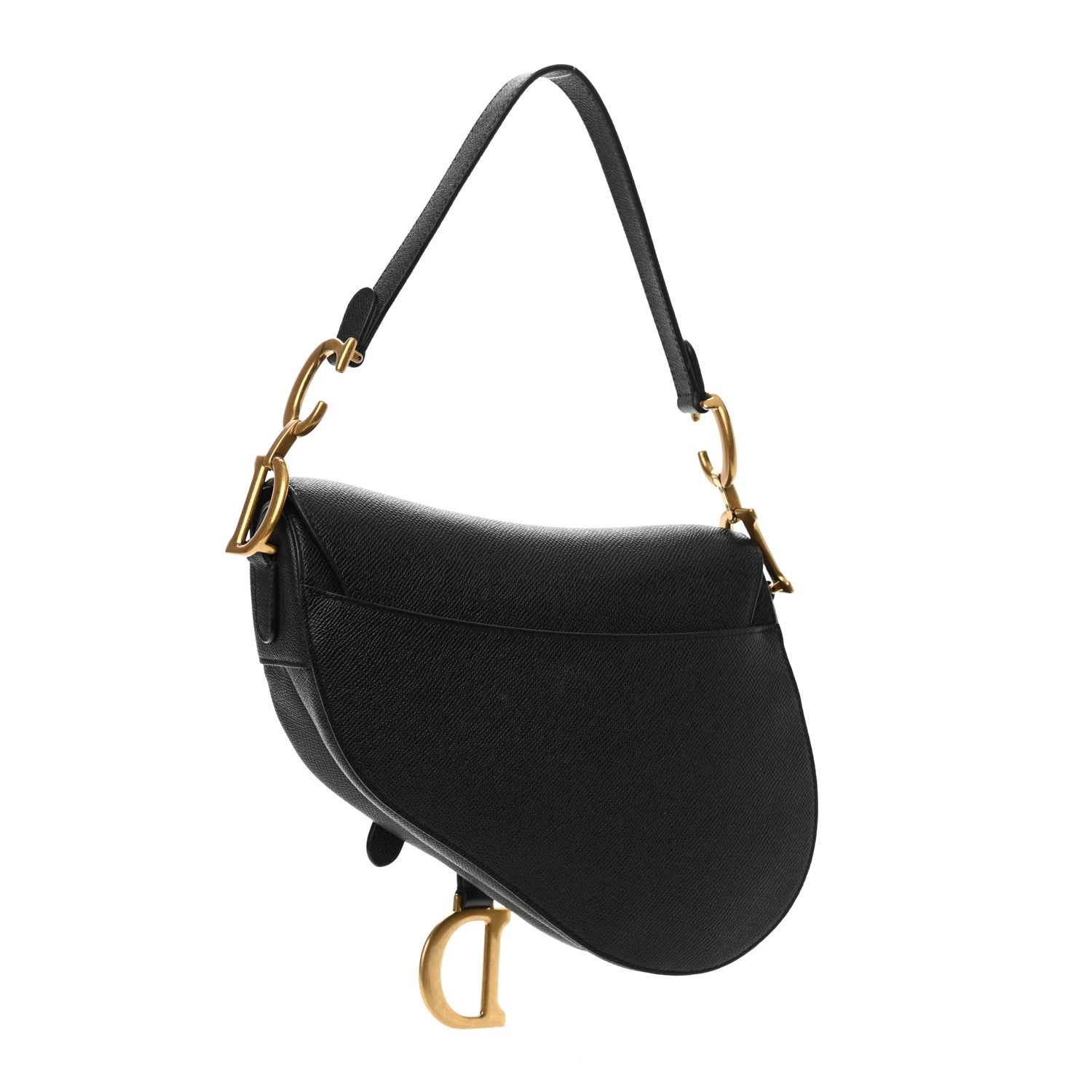 Christian Dior Grained Calfskin Saddle Bag Black 3 of 8