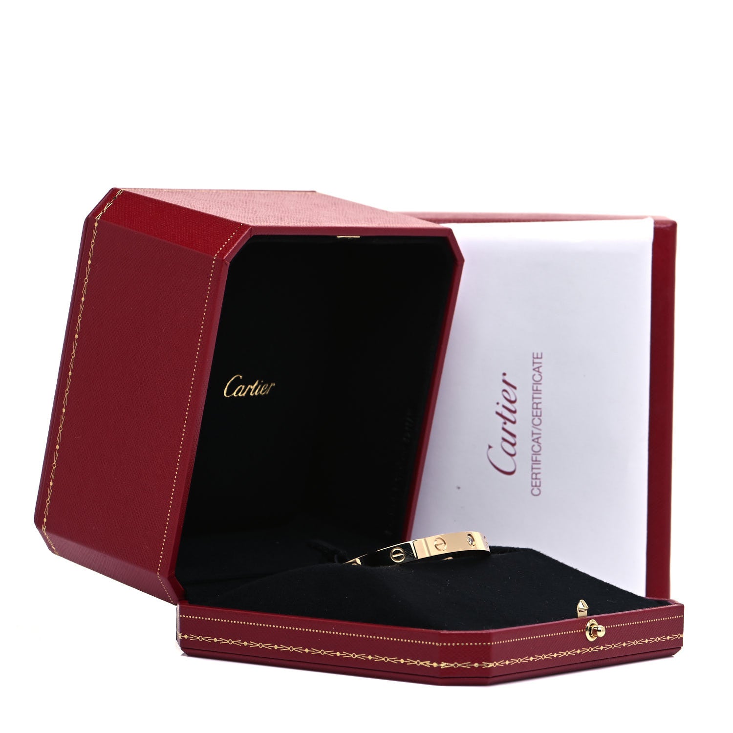 Cartier 18K Yellow Gold 1 Diamond LOVE Cuff Bracelet 18 5 of 5