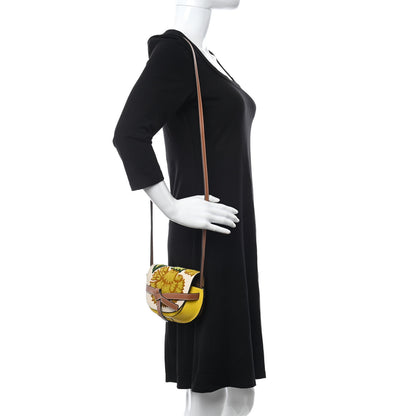 Loewe Calfskin Embroidered Floral Mini Gate Crossbody Bag Yellow 3 of 19