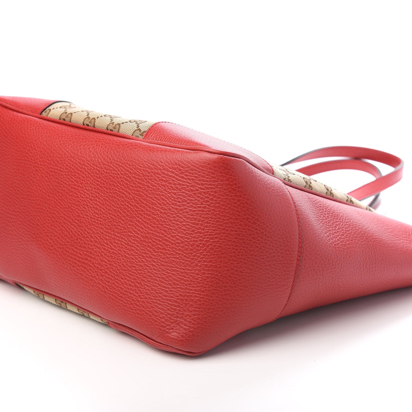 Monogram Bree Zippered Tote Beige Red