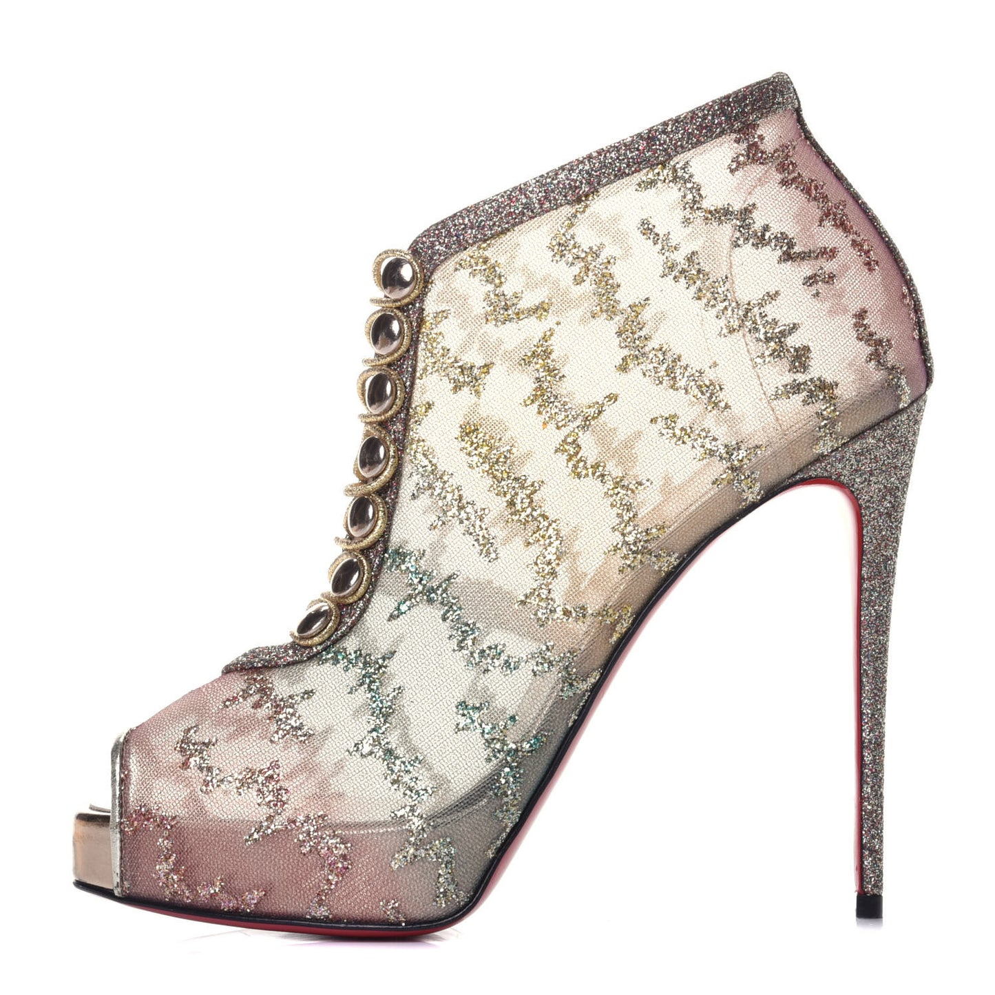 Rete Tulle Top Top 120 Ankle Boots 37 Multicolor