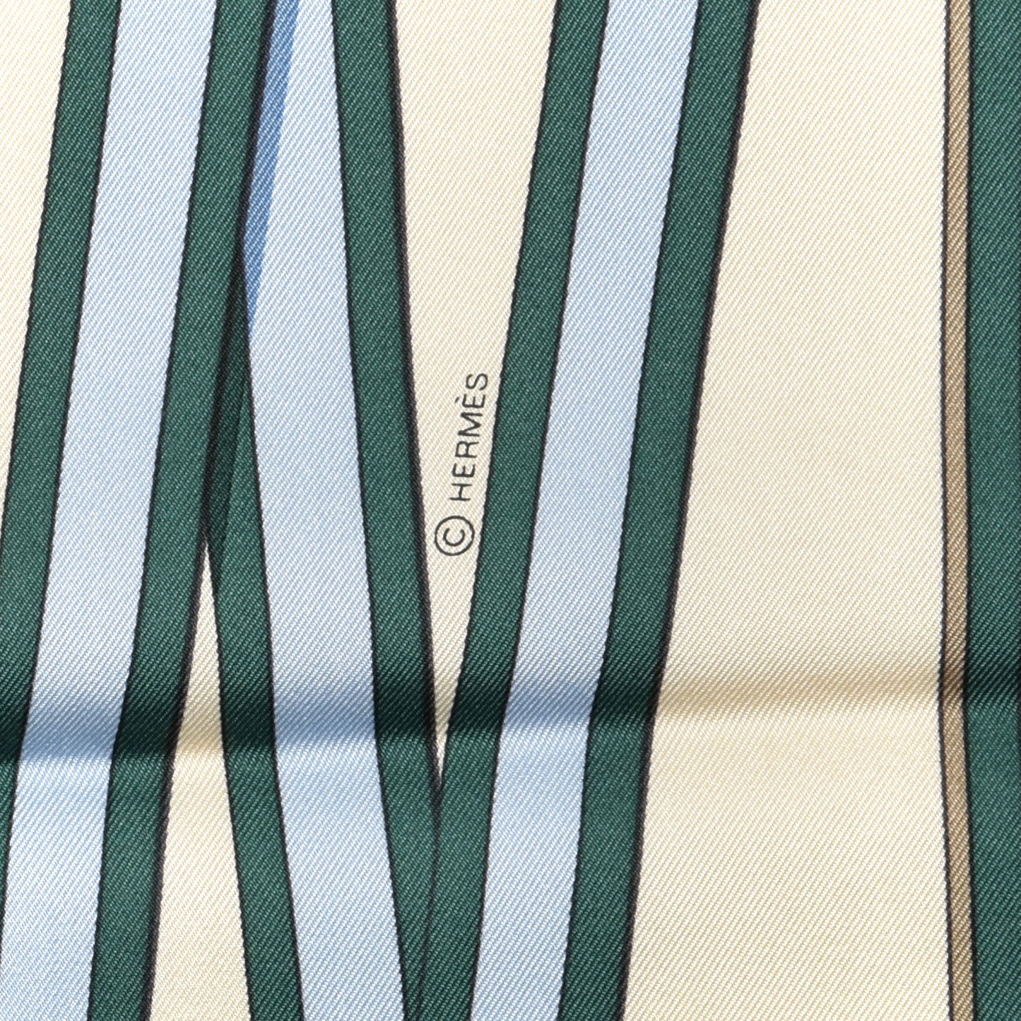 Silk Twill Grand Tralala 90 Creme Bleu Moutard