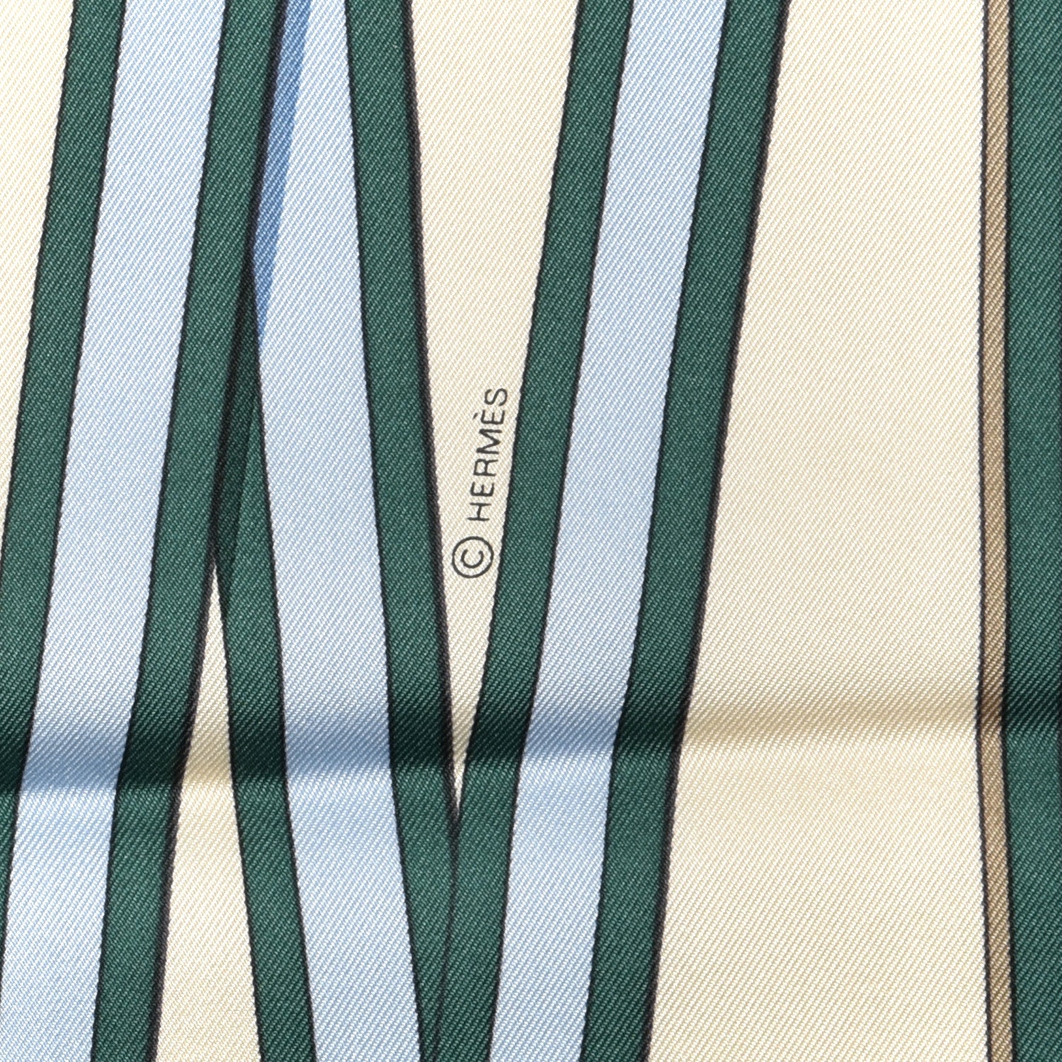 Hermes Silk Twill Grand Tralala 90 Creme Bleu Moutard 3 of 6