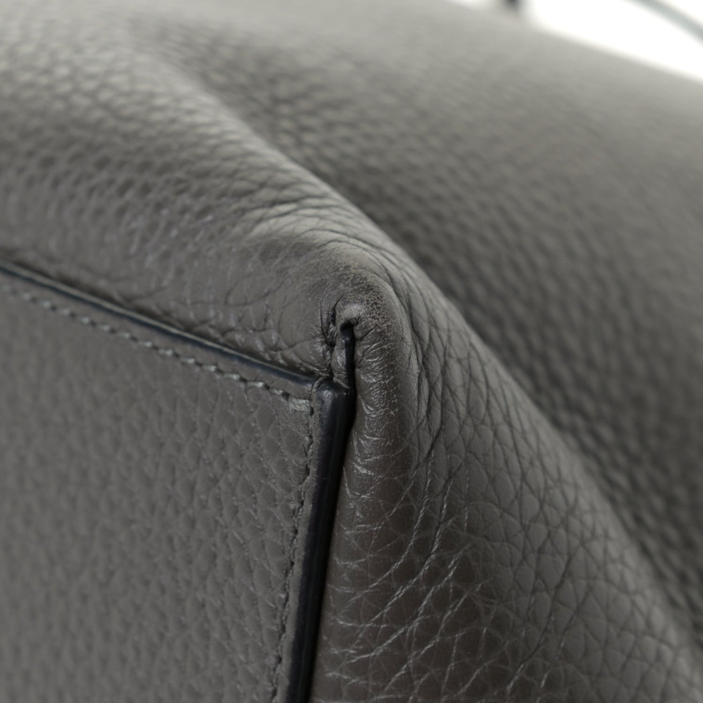 Grained Calfskin Rockstud Shoulder Tote Graphite