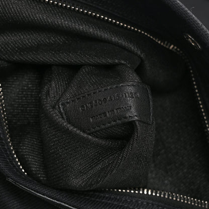 Saint Laurent Linen Calfskin Rive Gauche Tote Black 7 of 10