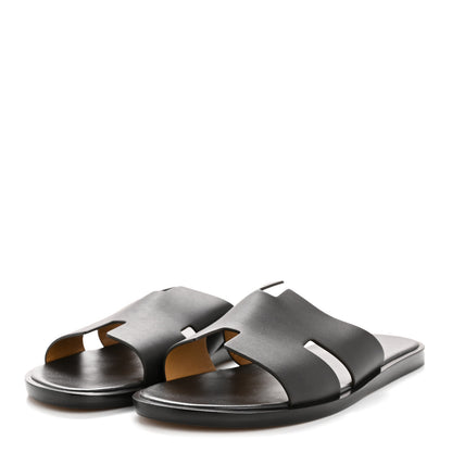 Hermes Calfskin Mens Izmir Sandals 43 Black 4 of 9