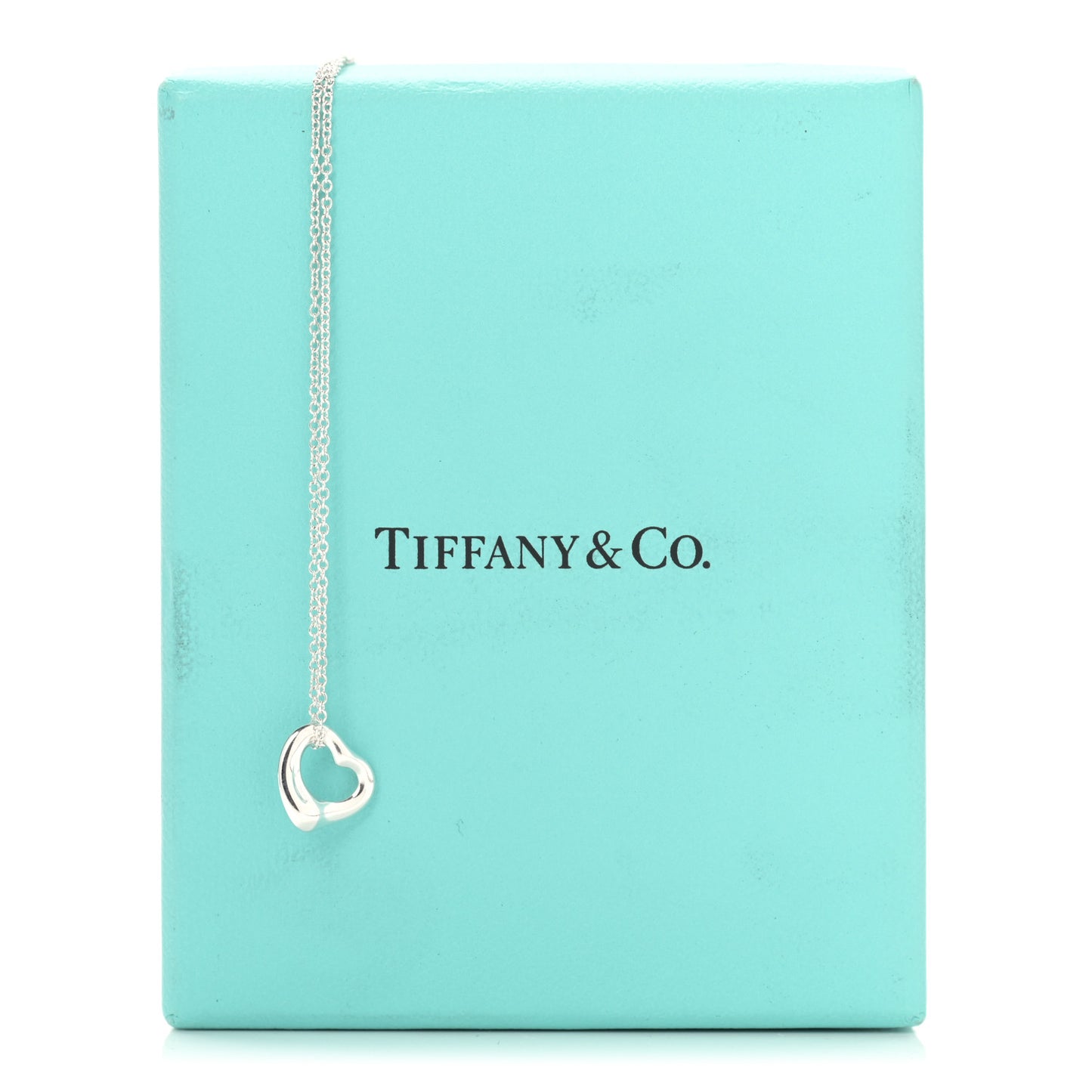 Sterling Silver 11mm Elsa Peretti Open Heart Pendant Necklace