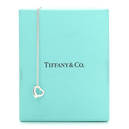 Tiffany Sterling Silver 11mm Elsa Peretti Open Heart Pendant Necklace 9 of 9