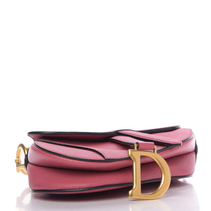 Christian Dior Grained Calfskin Mini Saddle Bag Pink 4 of 14