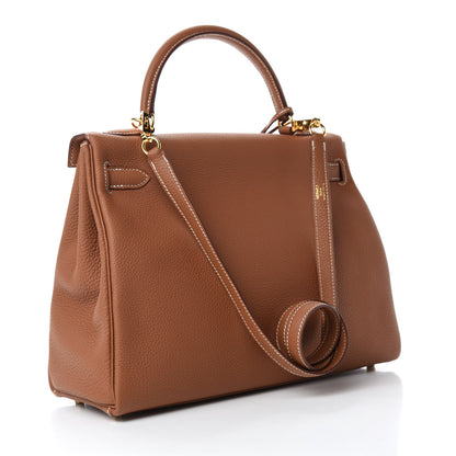 Hermes Togo Kelly Retourne 32 Gold 3 of 11