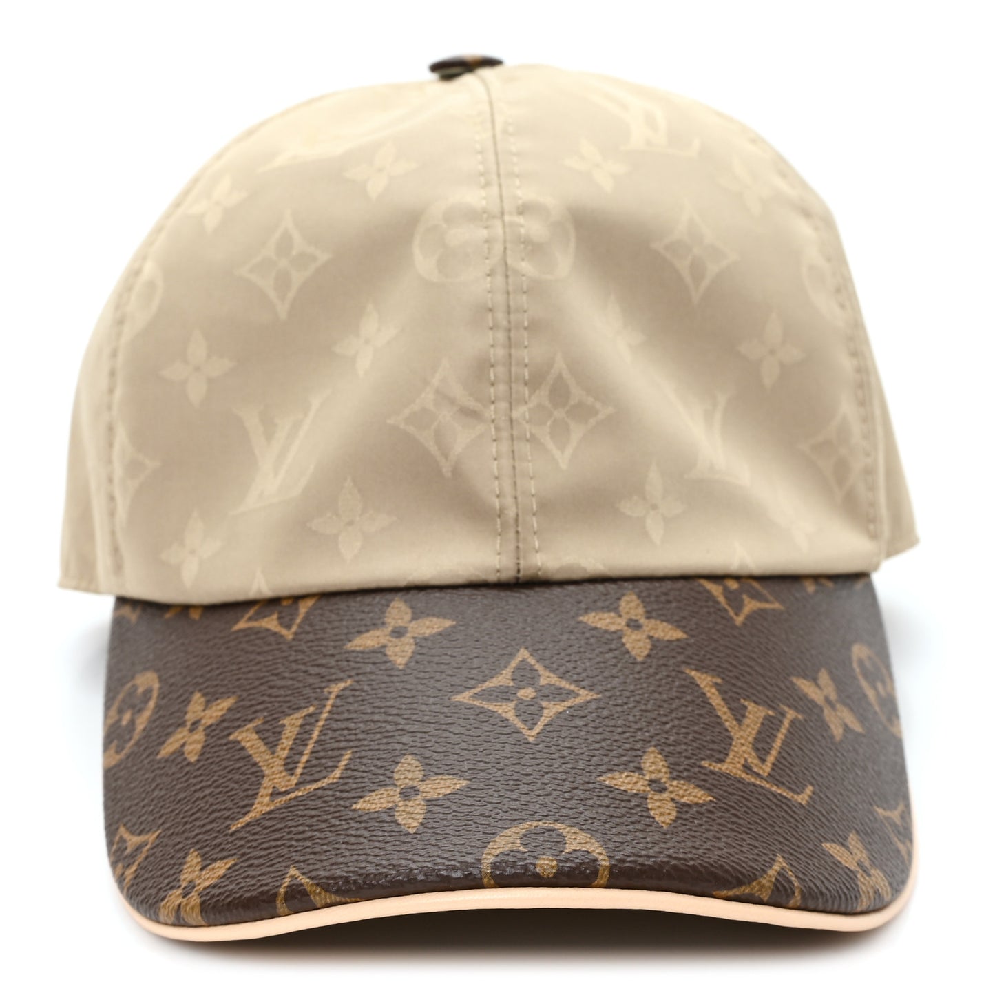 Polyester Silk Monogram LV Get Ready Cap L Beige