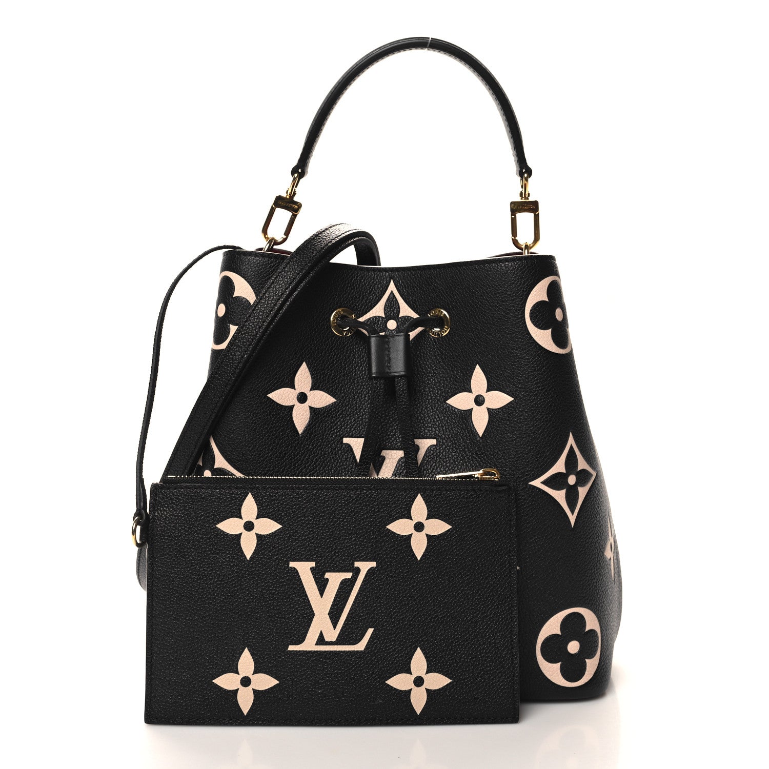 Louis Vuitton Empreinte Monogram Giant Neonoe MM Black Beige 3 of 10