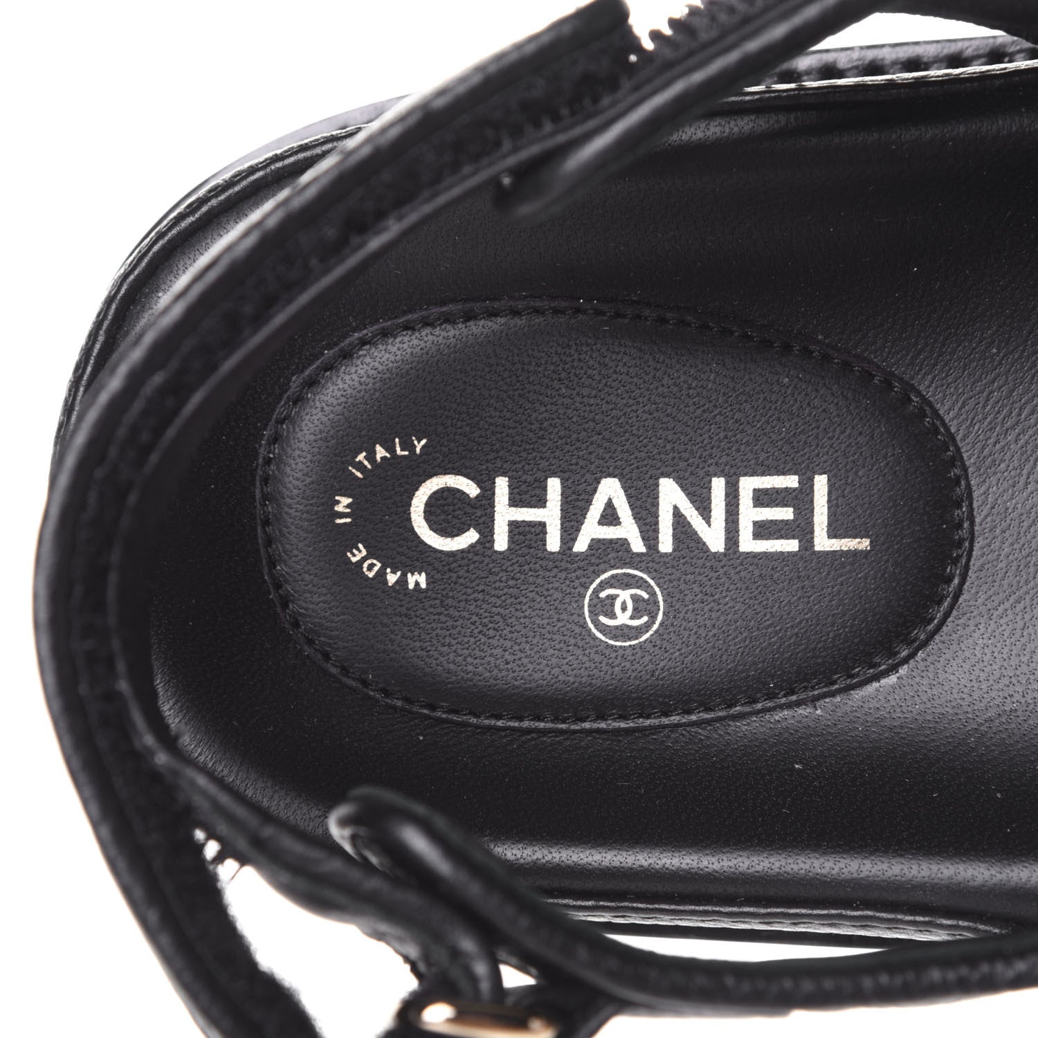 Chanel Grained Calfskin Velcro Dad Sandals 38.5 Black 9 of 11