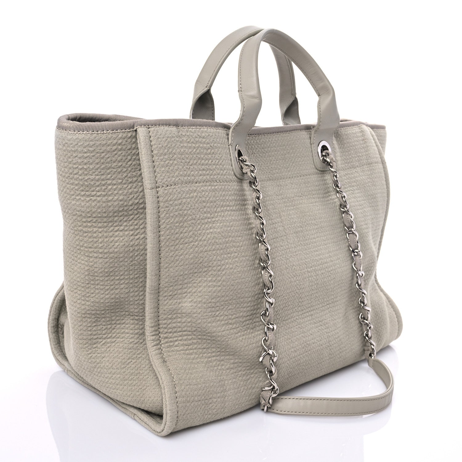 Chanel Mixed Fibers Medium Deauville Tote Grey 2 of 8
