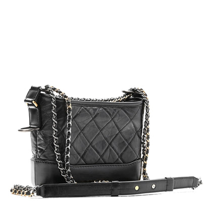 Chanel Aged Calfskin Quilted Small Gabrielle Hobo Black 3 of 11