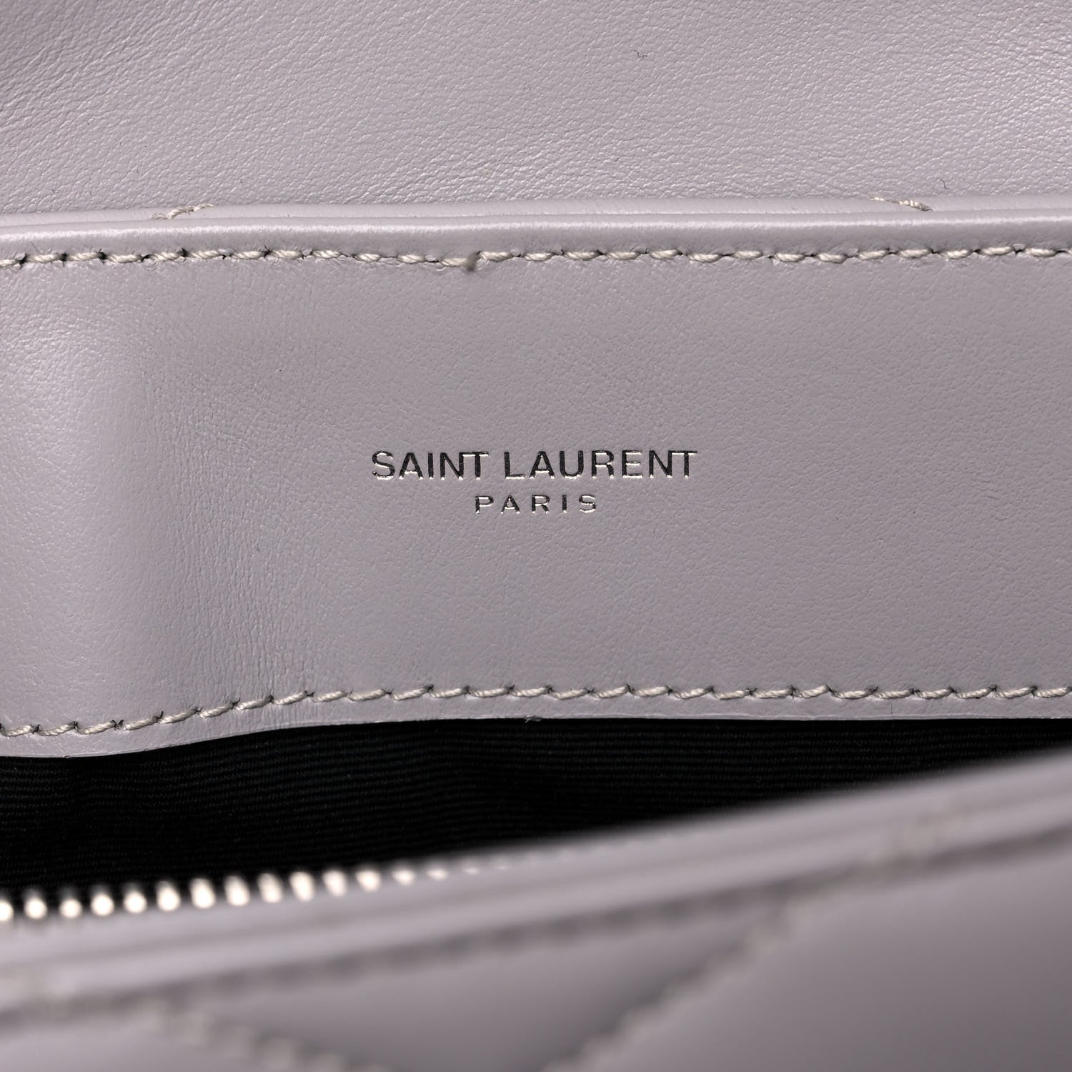 Saint Laurent Calfskin Y Quilted Monogram Medium Loulou Chain Satchel Granite 6 of 12