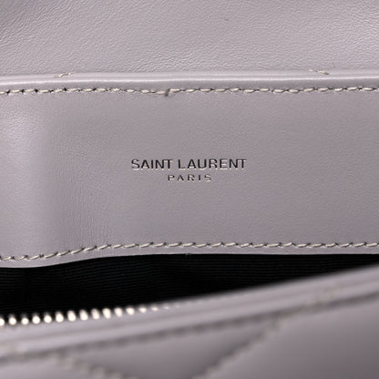 Saint Laurent Calfskin Y Quilted Monogram Medium Loulou Chain Satchel Granite 6 of 12