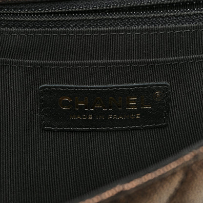 Chanel Metallic Caviar Chevron Quilted Medium Statement Flap Bronze 6 of 9