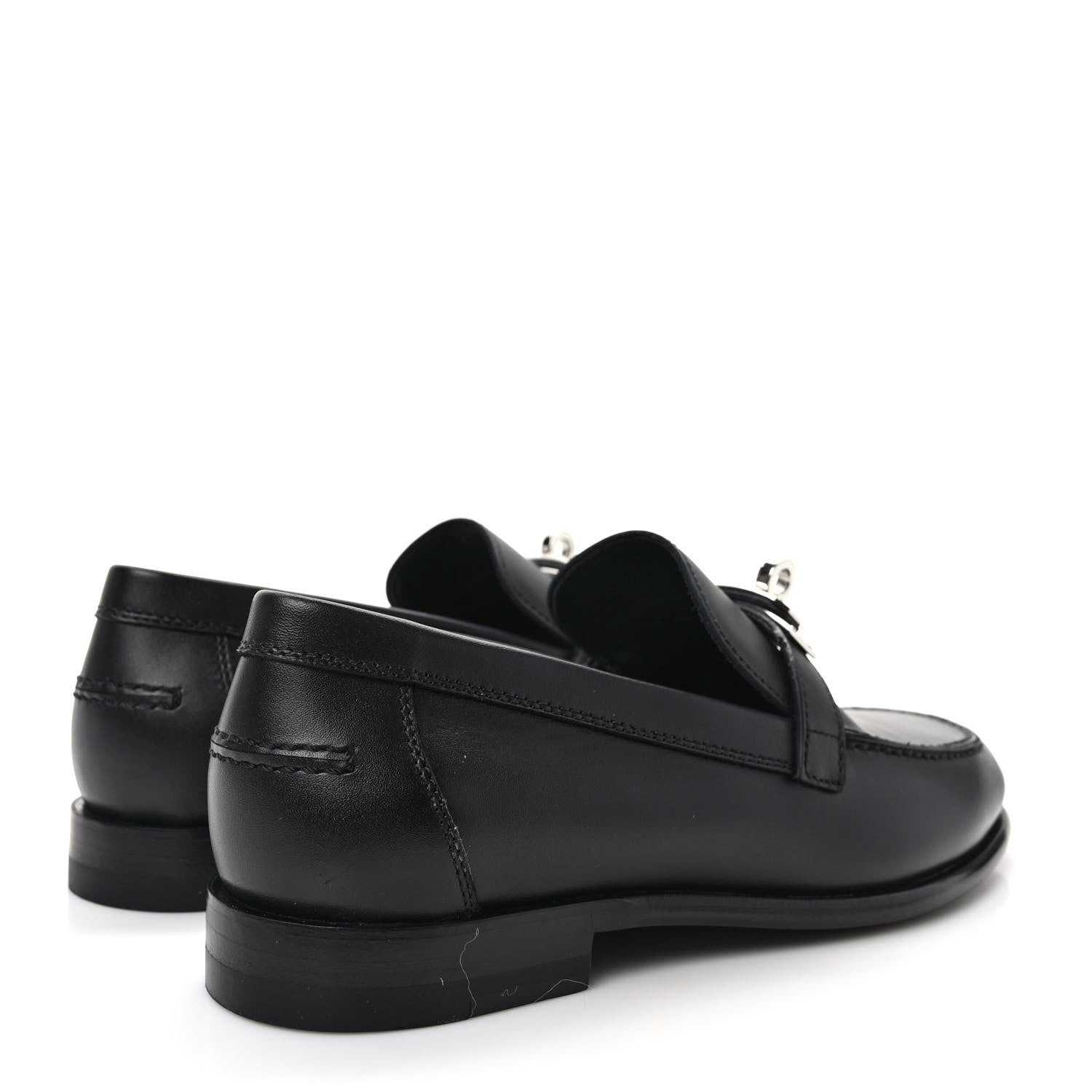 Hermes Calfskin Womens Destin Loafers 35 Black 4 of 8