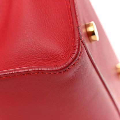 Saint Laurent Calfskin Baby Monogram Cabas Red 16 of 17