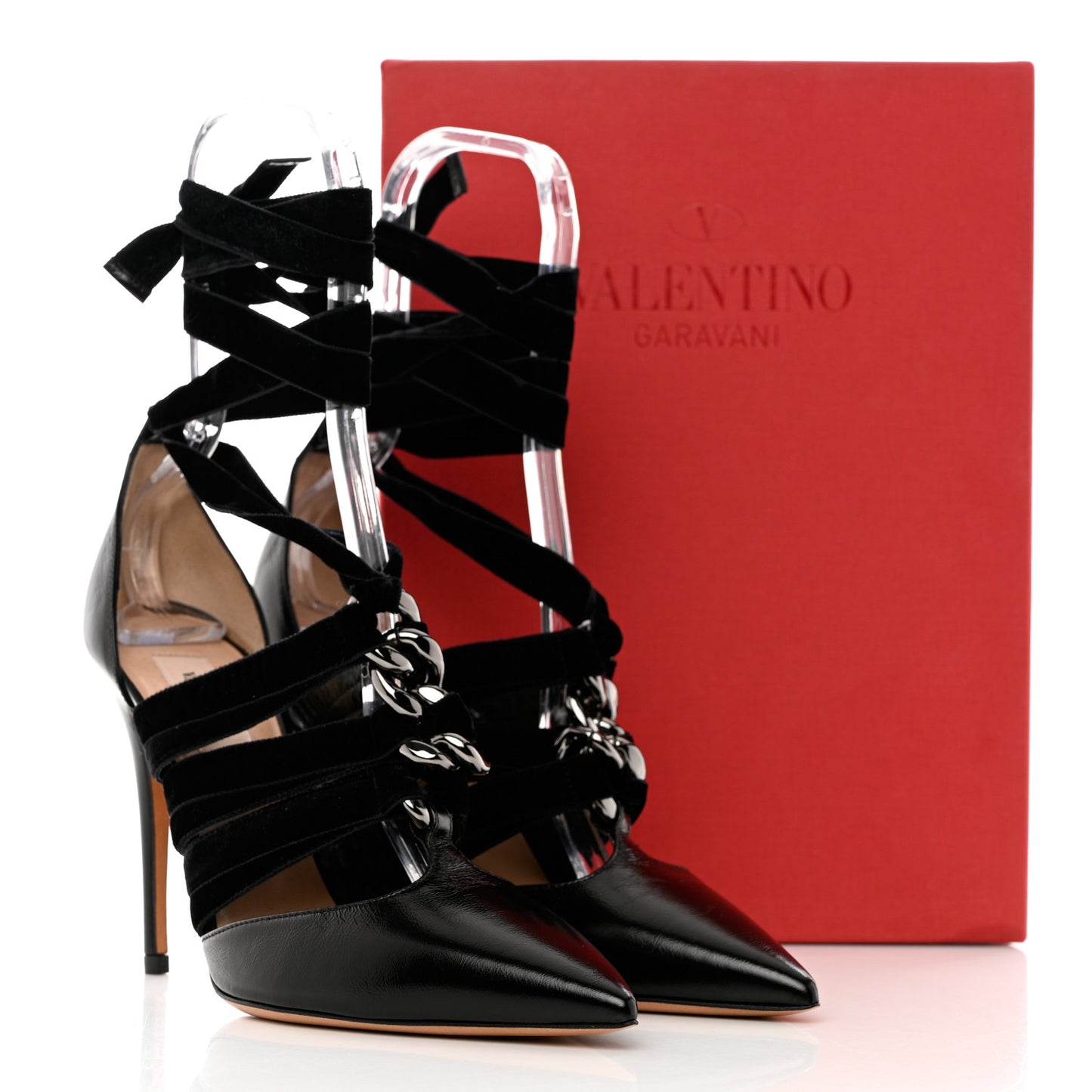 Suede Velvet Lace Up Pumps 39.5 Black