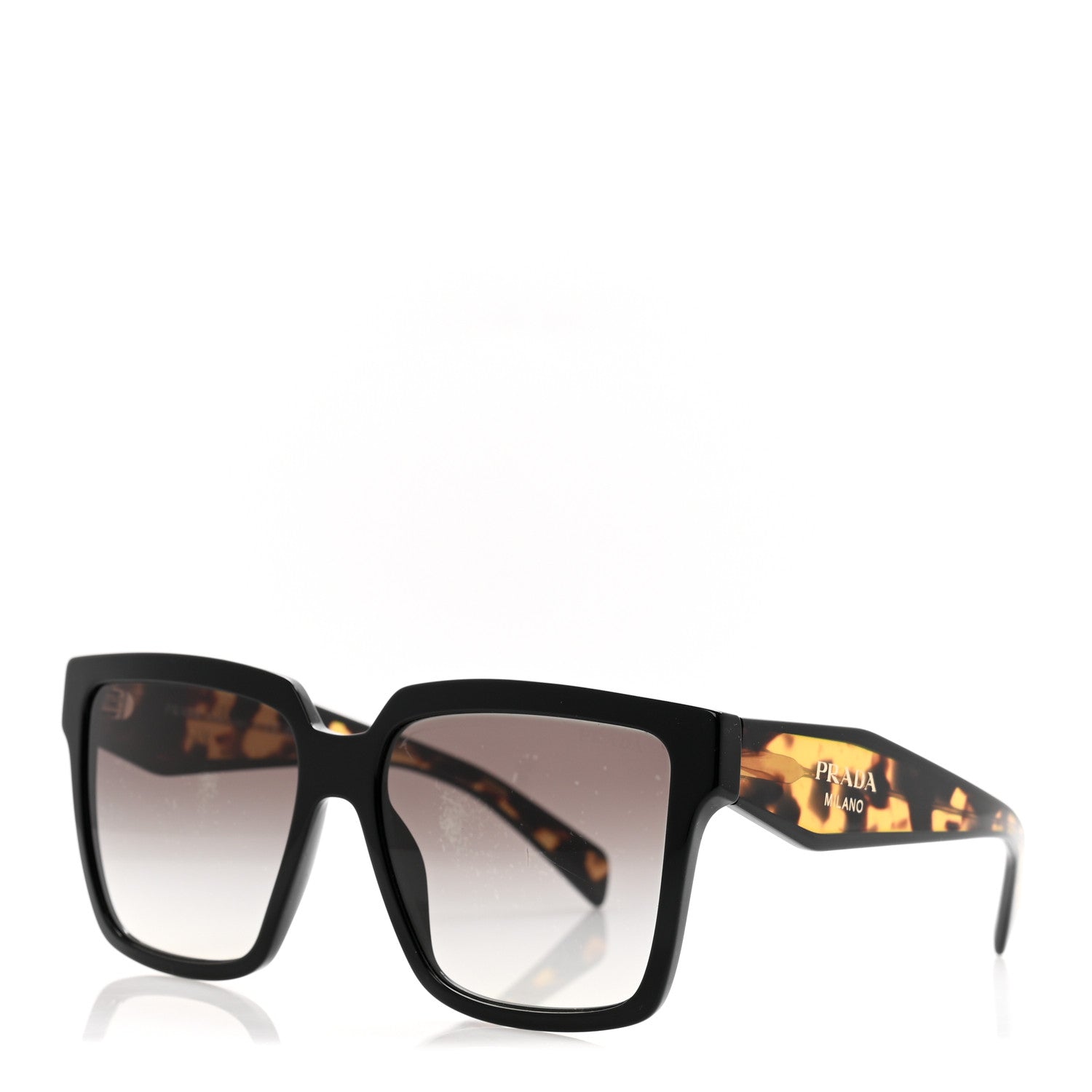 Prada Acetate Square Sunglasses SPR 24Z Black Tortoise 1 of 8