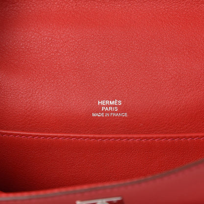 Hermes Swift Kelly Pochette Clutch Vermillion 8 of 11
