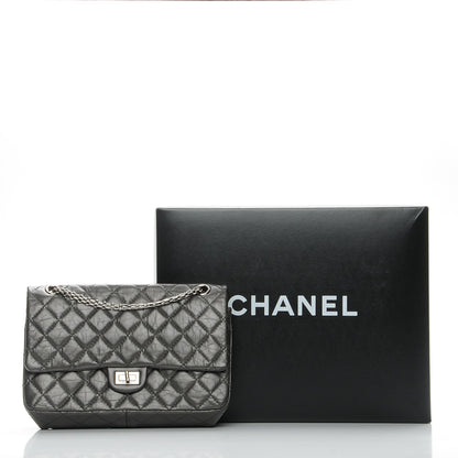 Chanel Metallic Aged Calfskin Quilted 2.55 Reissue 226 Flap Dark Silver 9 of 9