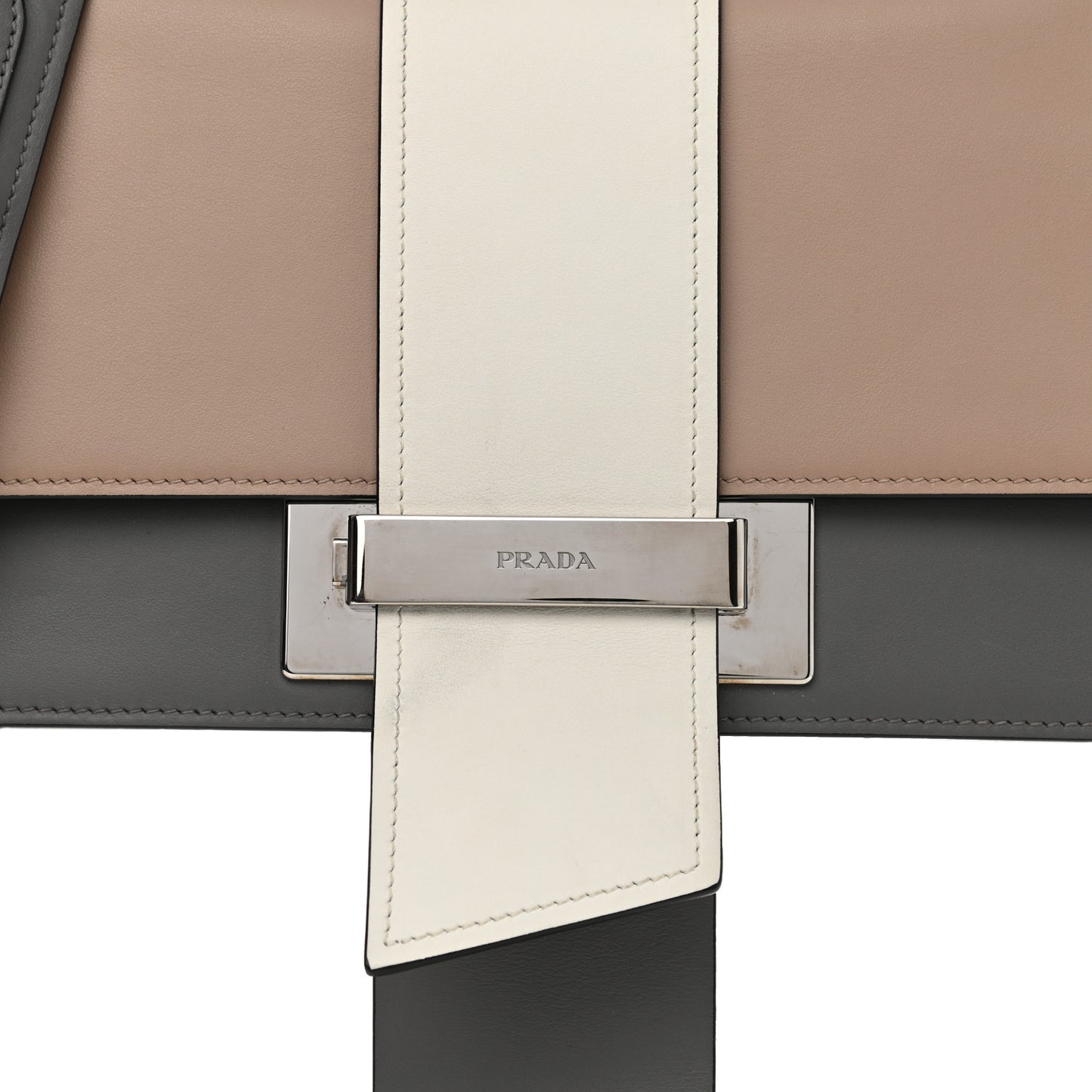 City Calf Plex Ribbon Bag Cammeo Bianco Marmo