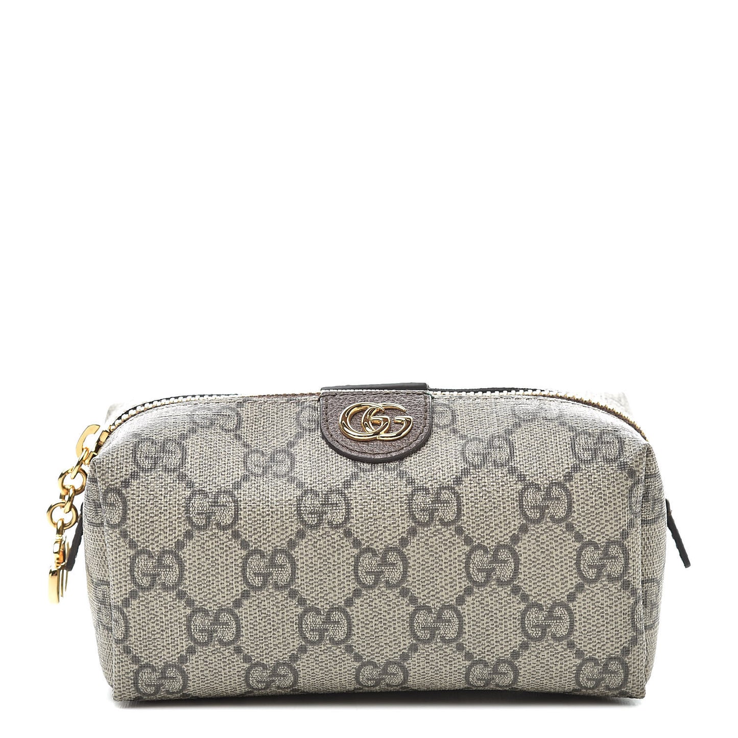 Soft GG Supreme Monogram Calfskin Small Ophidia Cosmetic Case Beige Ebony New Acero