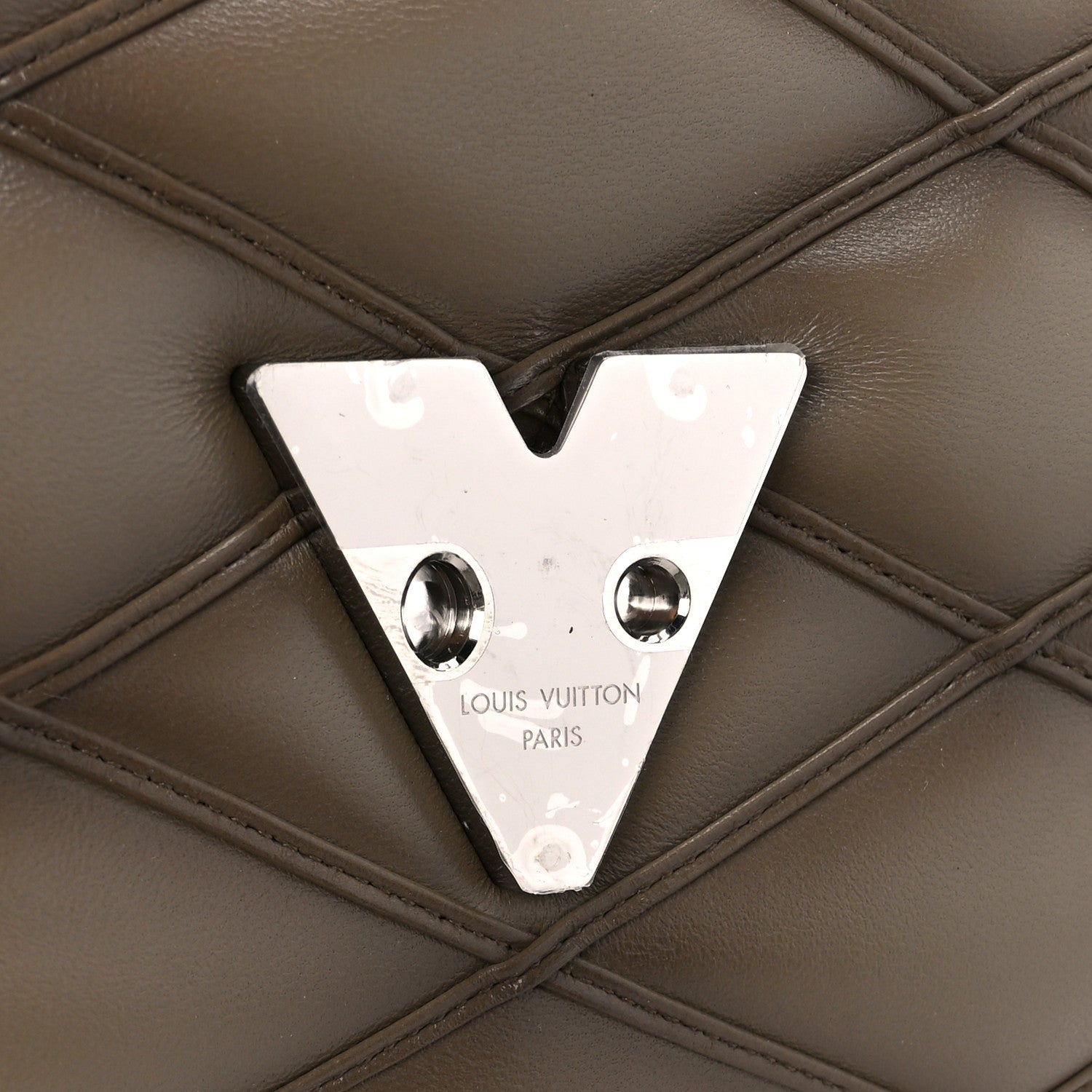 Louis Vuitton Lambskin Malletage Top Handle GO-14 MM Taupe 9 of 14