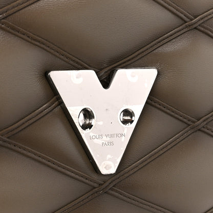 Louis Vuitton Lambskin Malletage Top Handle GO-14 MM Taupe 9 of 14