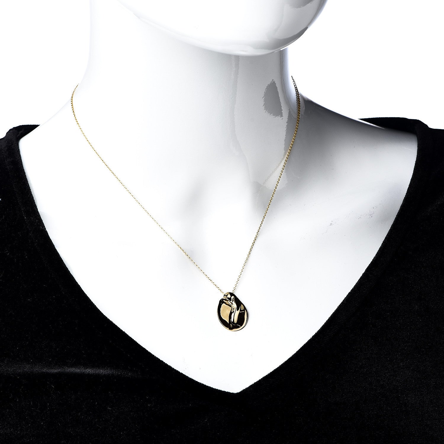 Tiffany 18K Yellow Gold 14.5mm Elsa Peretti Madonna Pendant Necklace 2 of 4