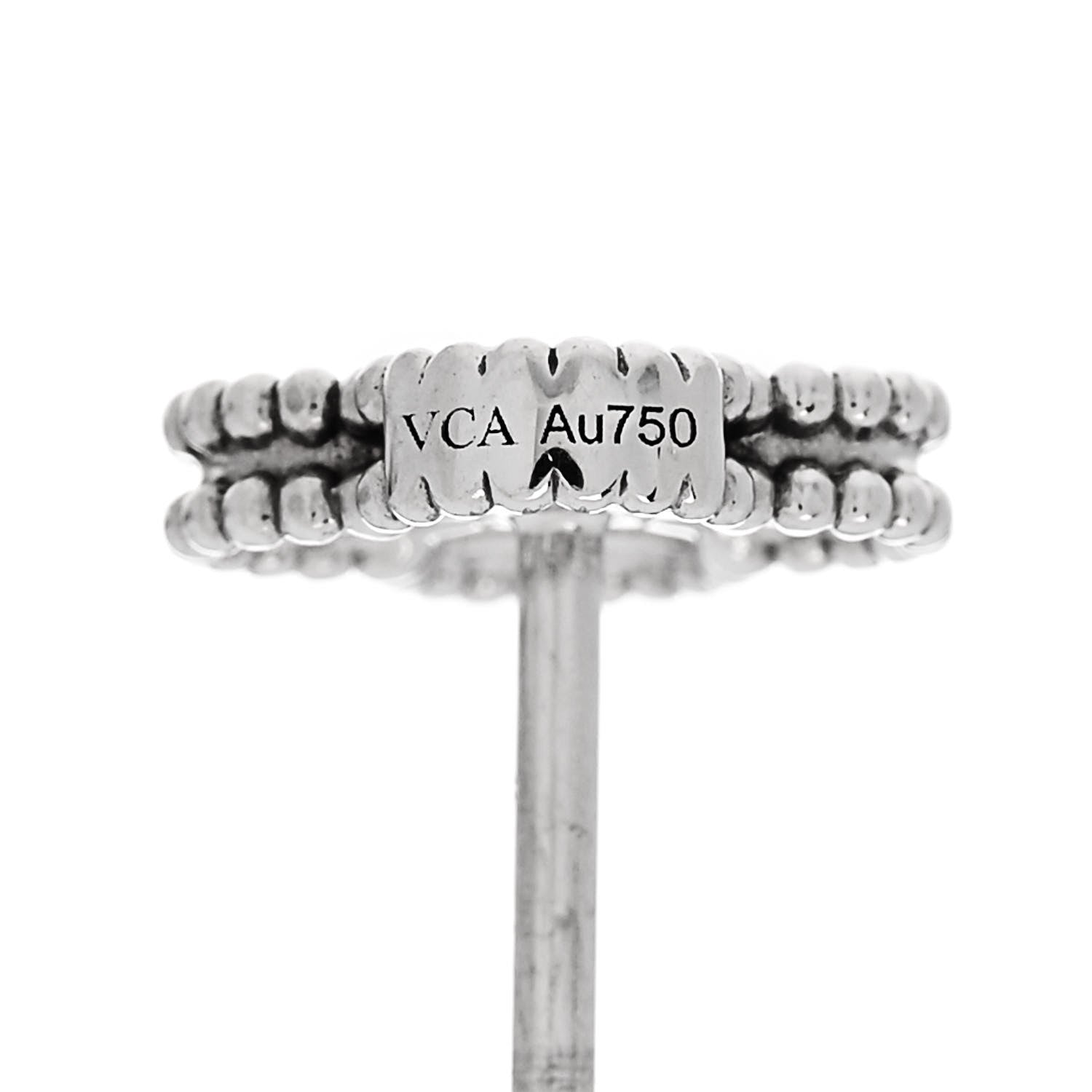 Van Cleef & Arpels 18K White Gold Diamond Sweet Alhambra Earrings 6 of 6