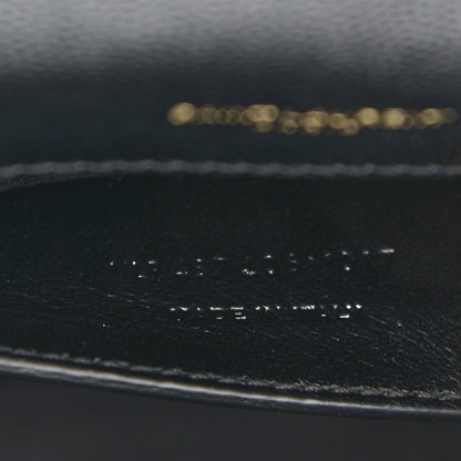 Saint Laurent Grain De Poudre Matelasse Chevron Medium Monogram Satchel Black 7 of 9