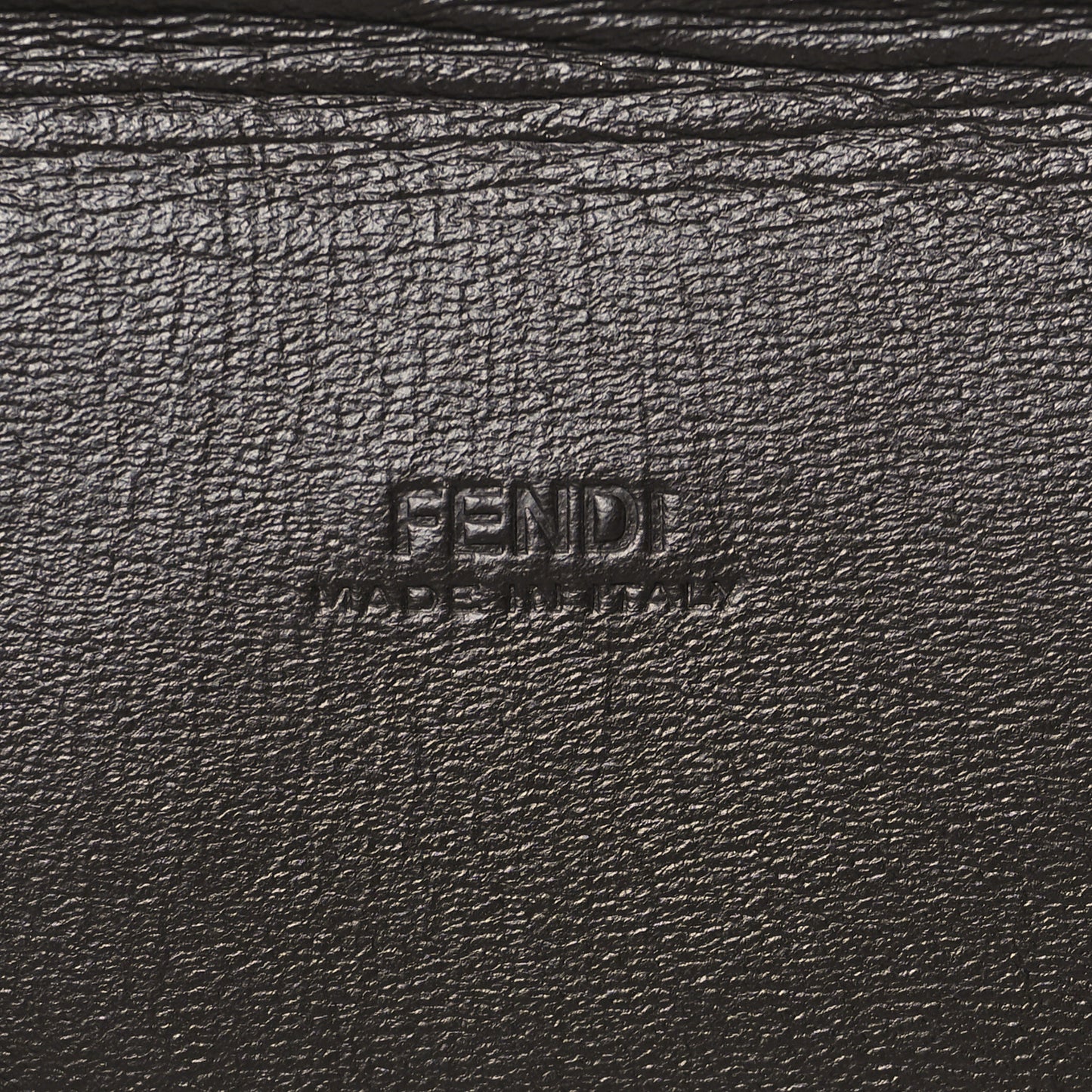 Vitello Soft F is Fendi Bi-Color FF 1974 Embossed Envelope Pouch Maya Black