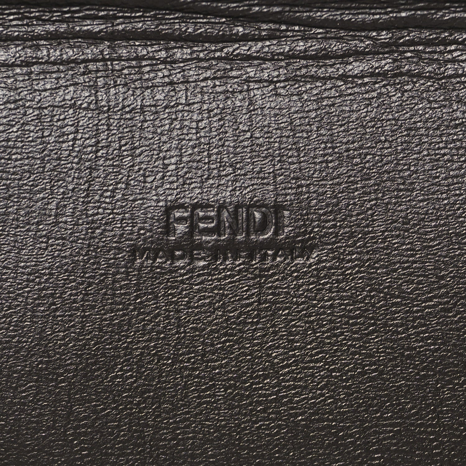 Fendi Vitello Soft F is Fendi Bi-Color FF 1974 Embossed Envelope Pouch Maya Black 6 of 7
